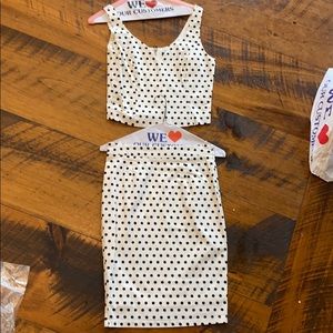 Two piece polka dot dress